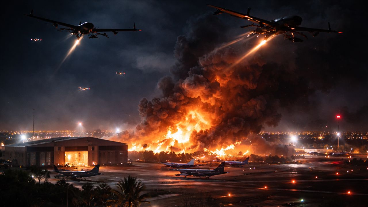 Pangkalan AS di Baghdad Diserang Drone Bom Kebakaran Terjadi di Bandara